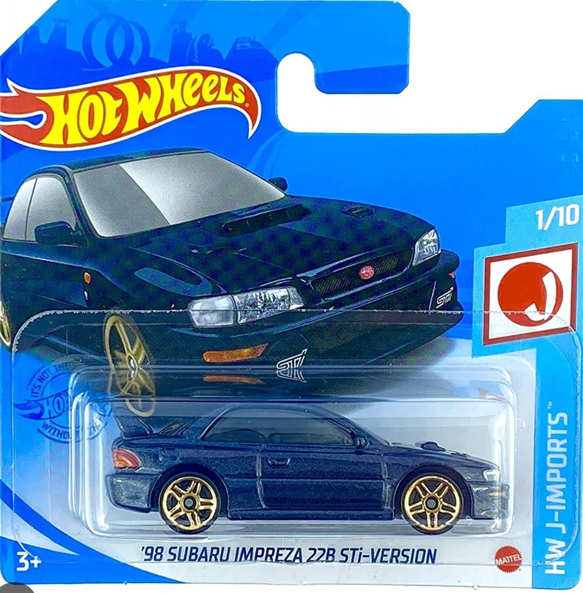 Hot Wheels 2021 1998 Subaru impreza 22B-STi Version Blue gtb01