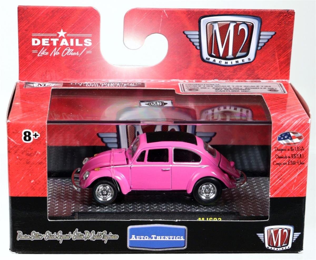 M2 Machines Mijo 1967 Volkswagen Beetle Deluxe USA Model pink