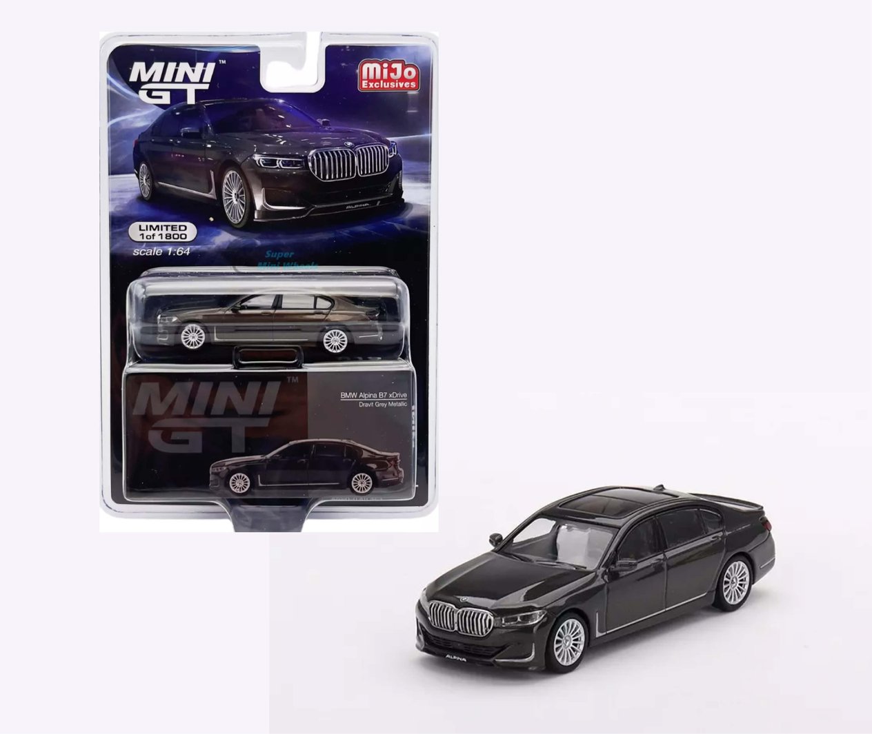 Mini GT Mijo Bmw Alpina B7 xDrive Dravit Grey Metallic Lhd