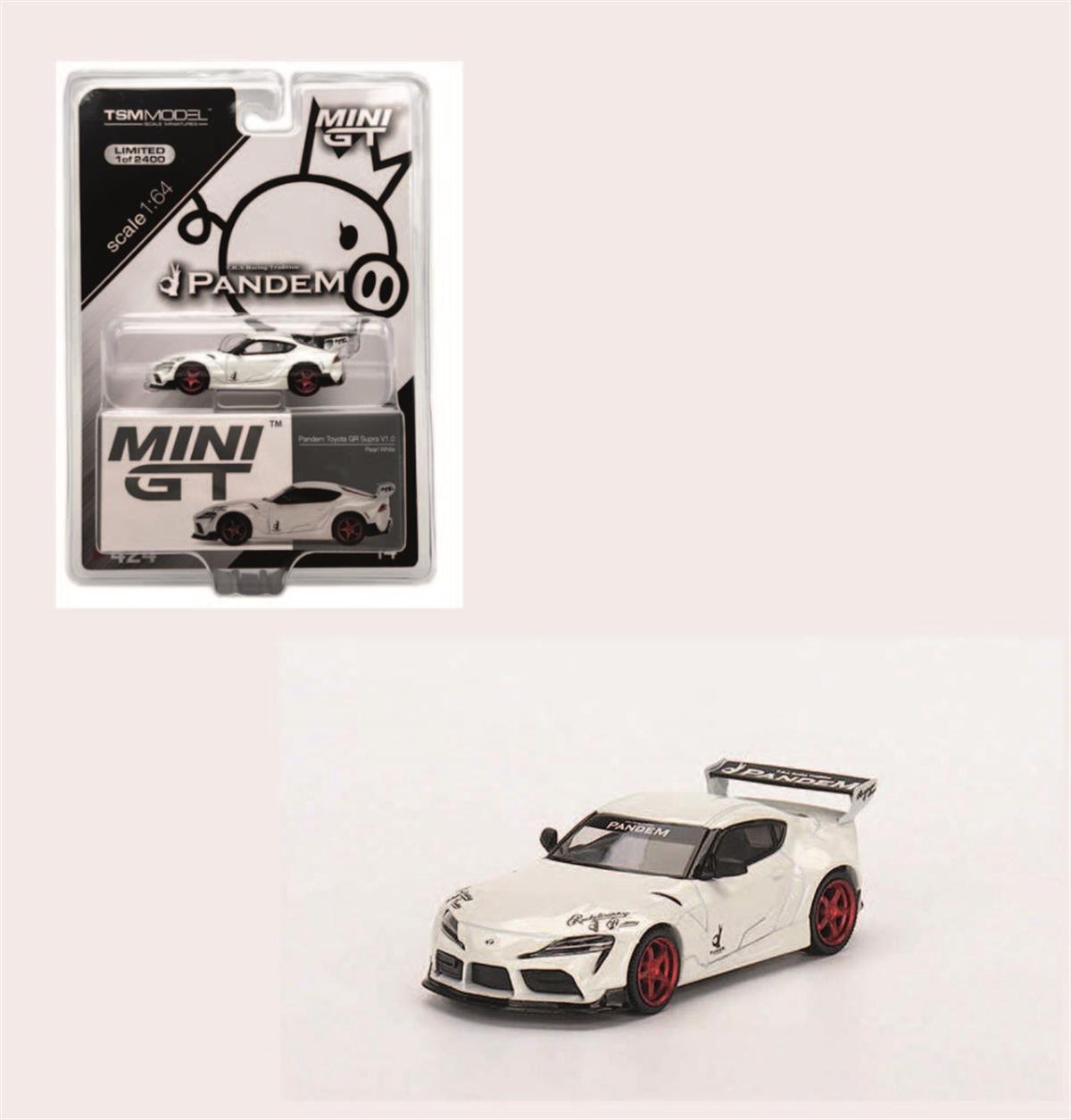 Mini GT Mijo Pandem Toyota GR Supra v1.0 Pearl White LHD 