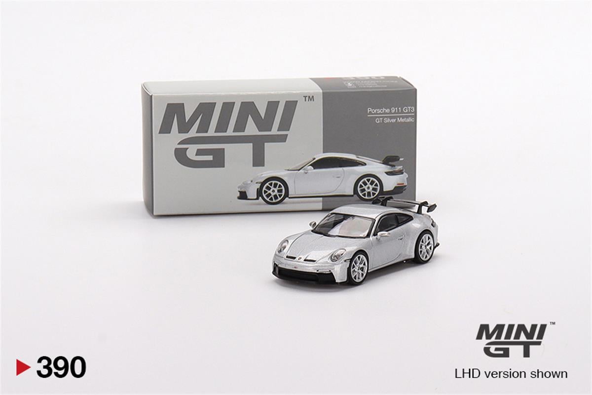 Mini GT Porsche 911 GT3 gt Silver Metalic