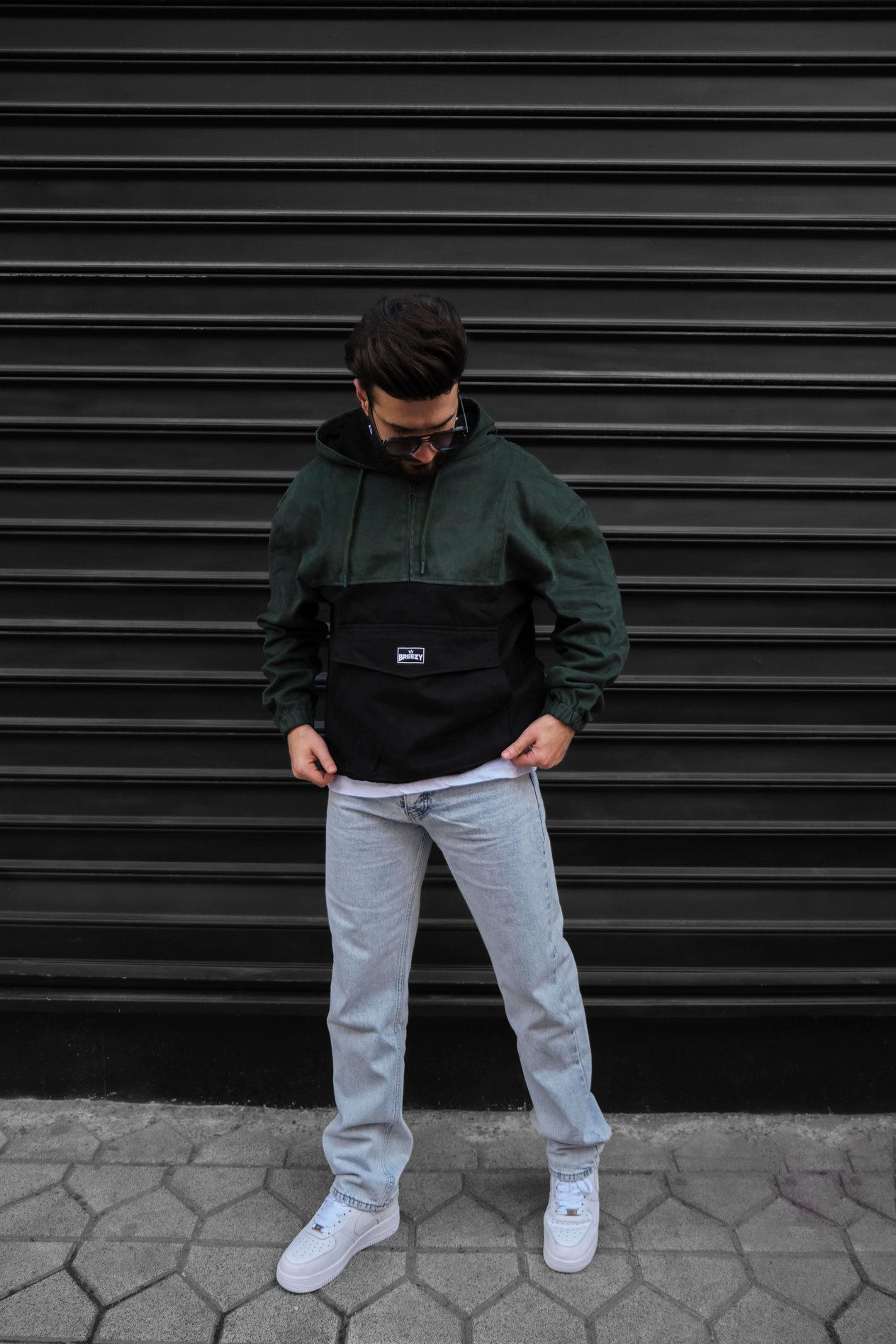 Çift Renk Kapşonlu Sweat