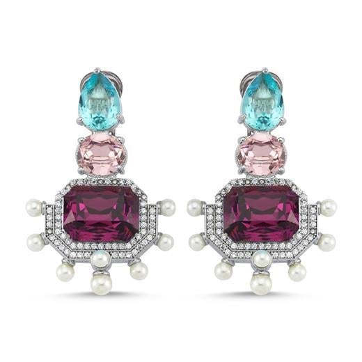 3 Renk Swarovski Mayorka İnci Küpe