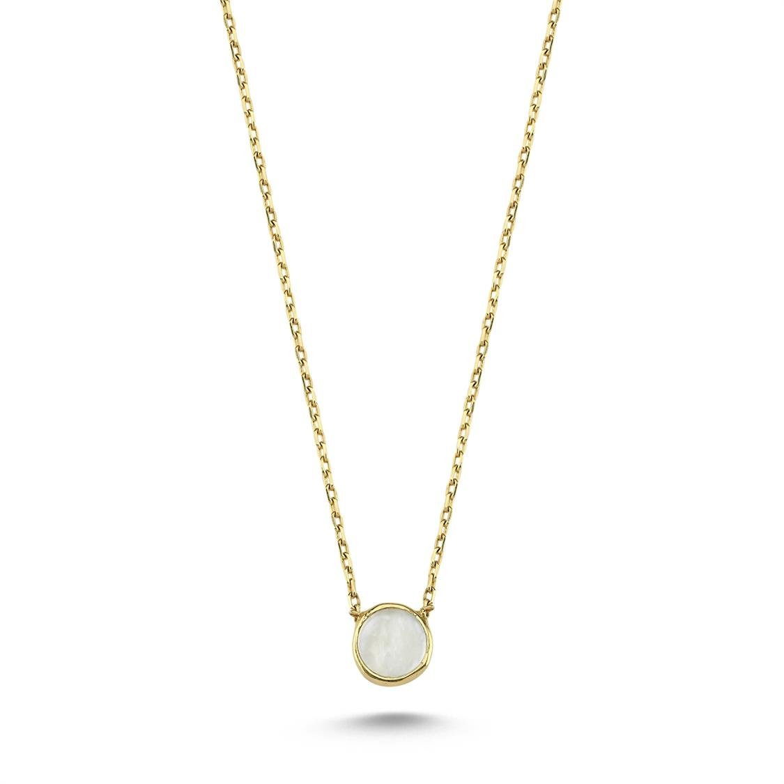 Mini Sedefli Oval  Kolye