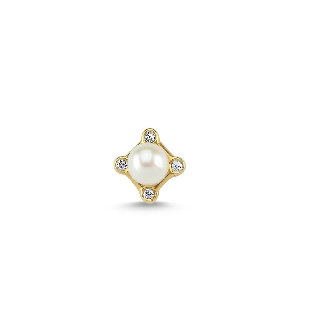 Pırlanta İnci Kare Piercing
