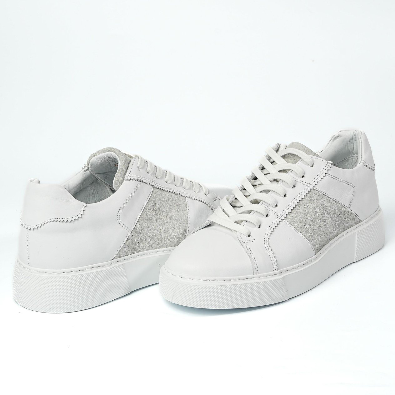 Rossini Model Hakiki Deri El Yapımı Erkek Beyaz Sneaker