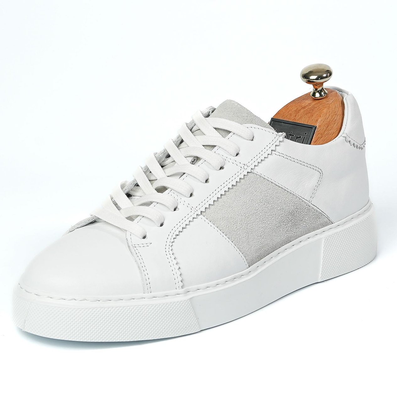 Rossini Model Hakiki Deri El Yapımı Erkek Beyaz Sneaker
