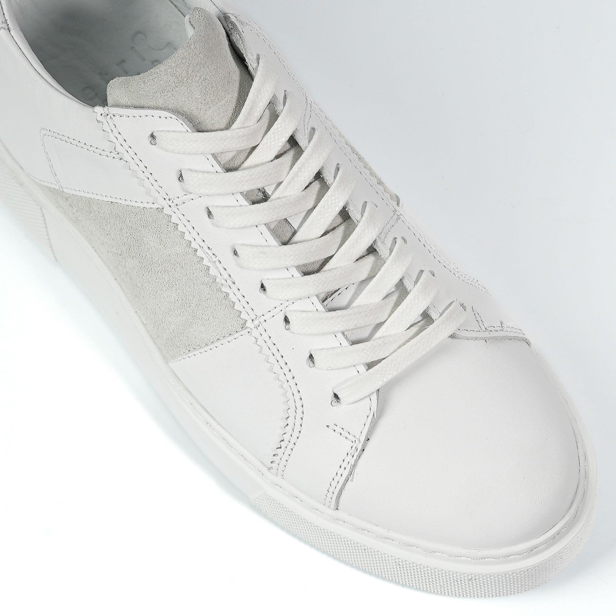 Rossini Model Hakiki Deri El Yapımı Erkek Beyaz Sneaker
