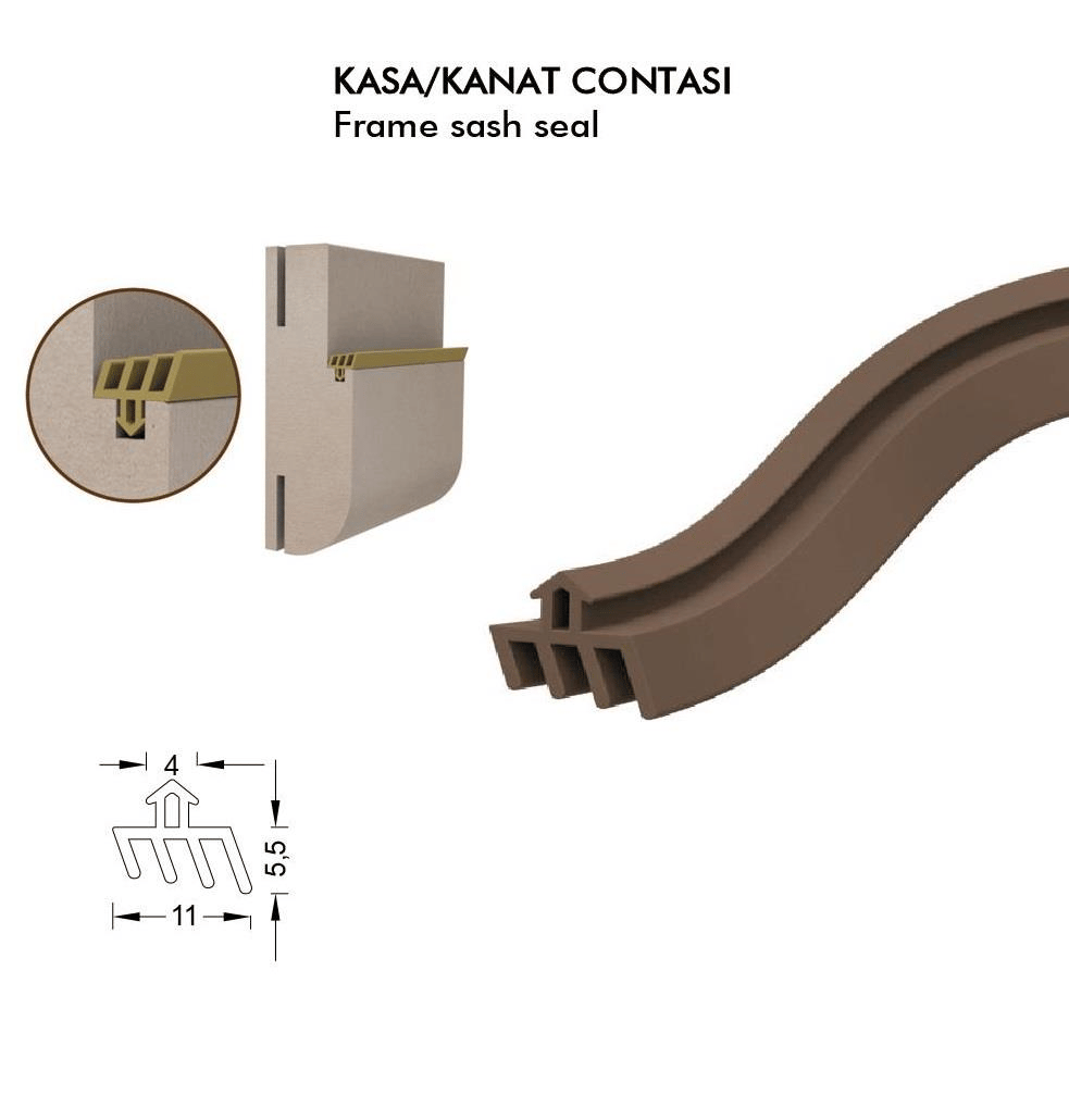 Contacall Alüminyum Cam Çıta Contası Cam Çıta Fitili 10 Metre Siyah AKC-66