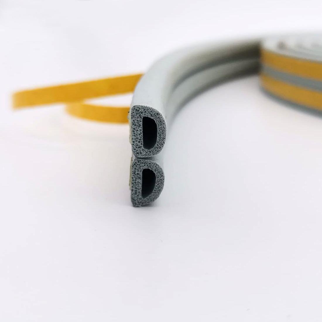 Contacall Bondit Çift Sarım Kauçuk Kapı ve Pencere Izolasyon Bandı Fitili 1X2 2 Metre Gri