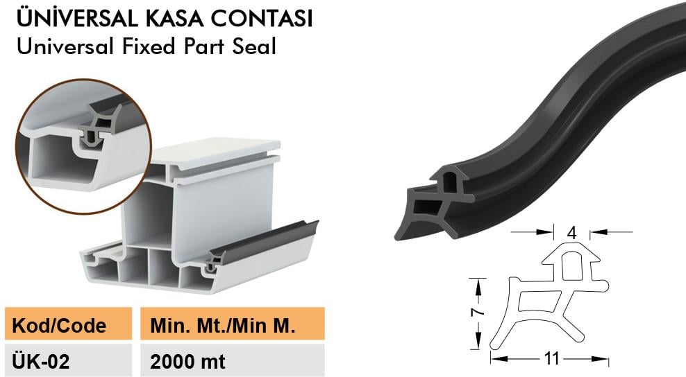 Contacall Pimapen Kapı Pencere Contası Pvc Doğrama Fitili 10 Metre Gri 