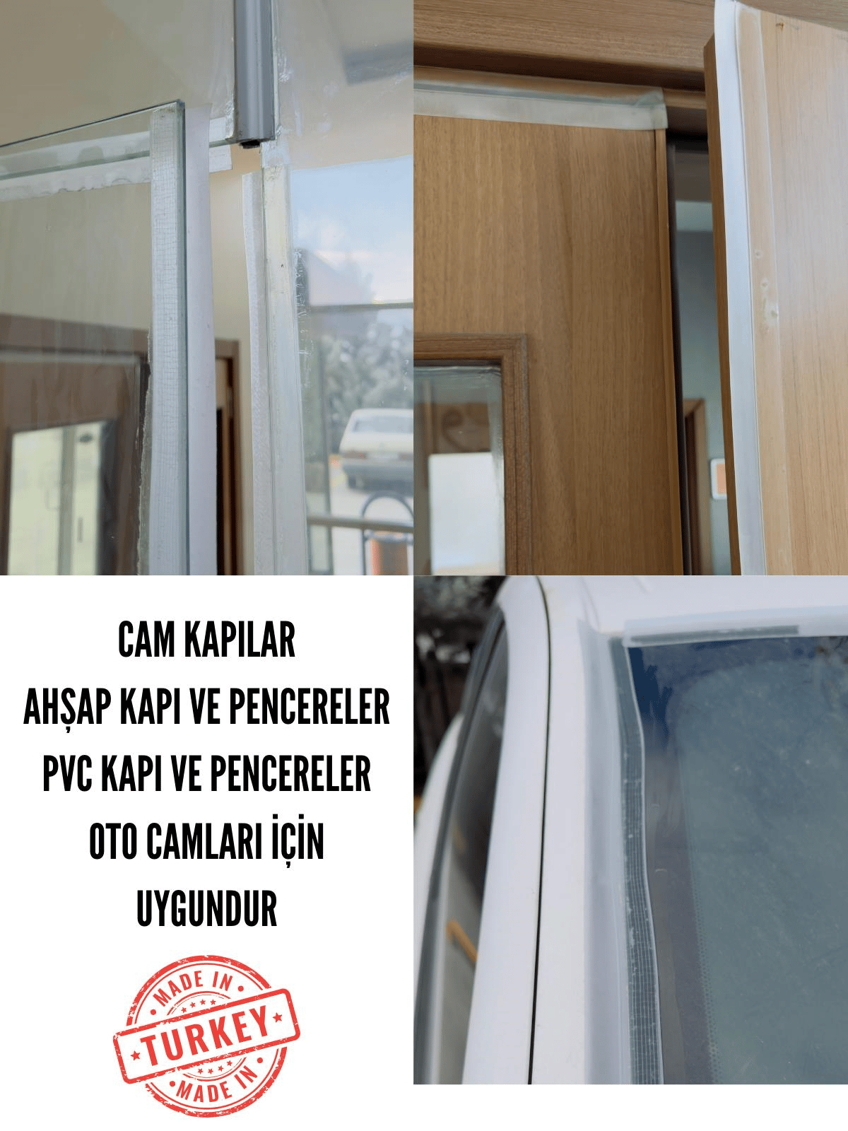 Contacall Ses ve Soğuk Önleyici Yalıtım Şeridi Rüzgar Önleyici Kapı Pencere Bandı 5 Metre 