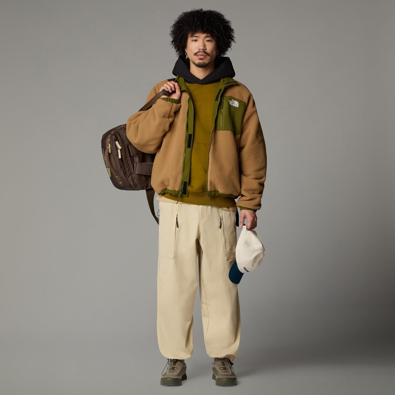 The North Face Yumiori Tam Boy Fermuarlı Erkek Polar Mont Kahverengi/Yeşil