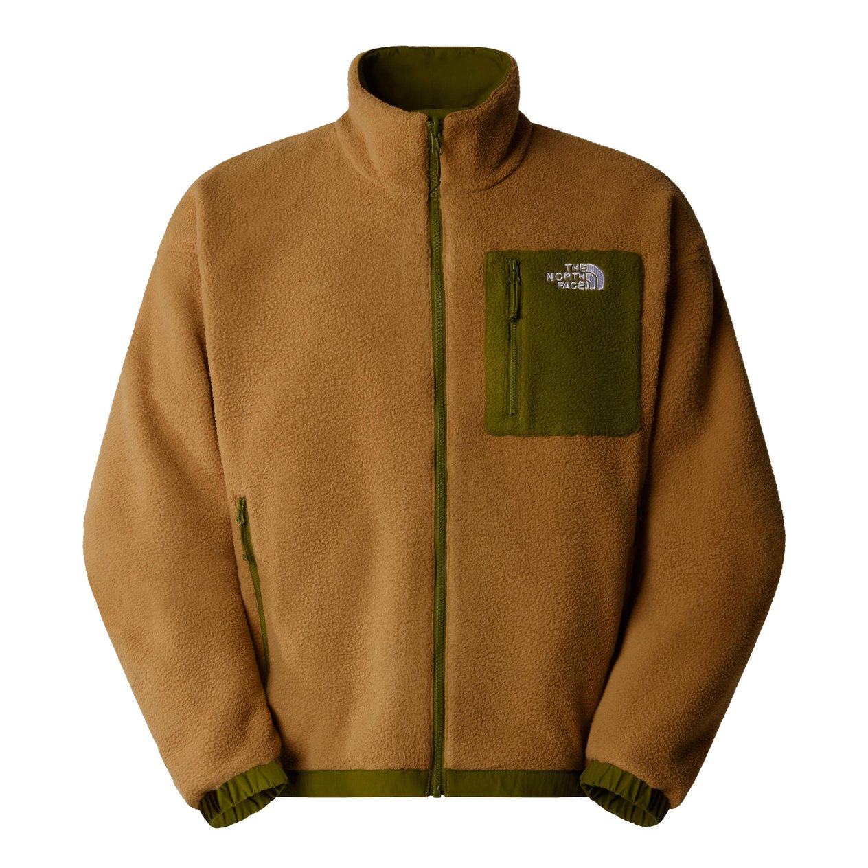 The North Face Yumiori Tam Boy Fermuarlı Erkek Polar Mont Kahverengi/Yeşil