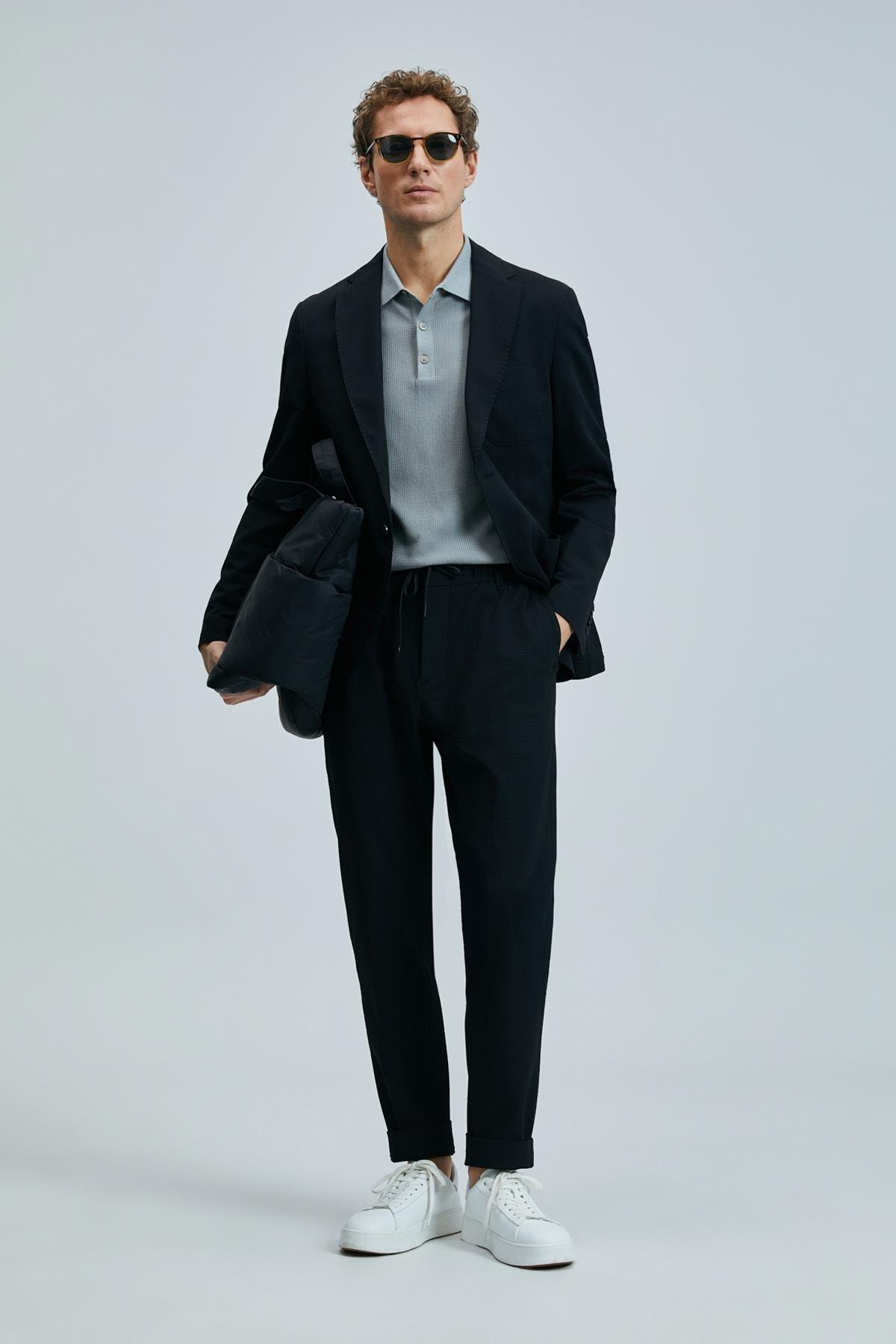ASEL Spor Erkek Blazer Ceket Slim Fit - SİYAH