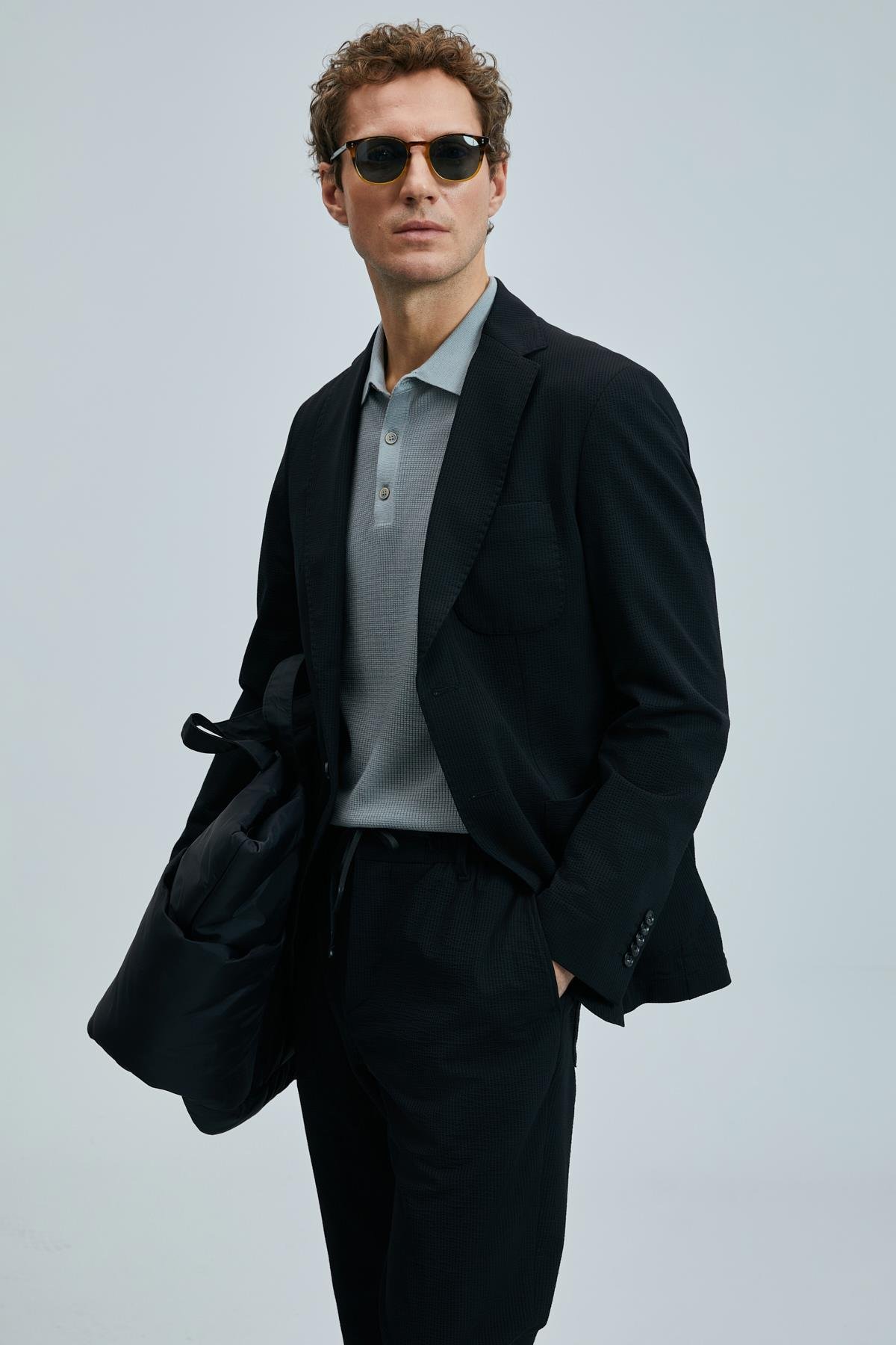 ASEL Spor Erkek Blazer Ceket Slim Fit - SİYAH