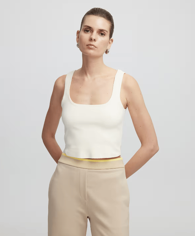 Sıfır Kol Crop Triko - EKRU