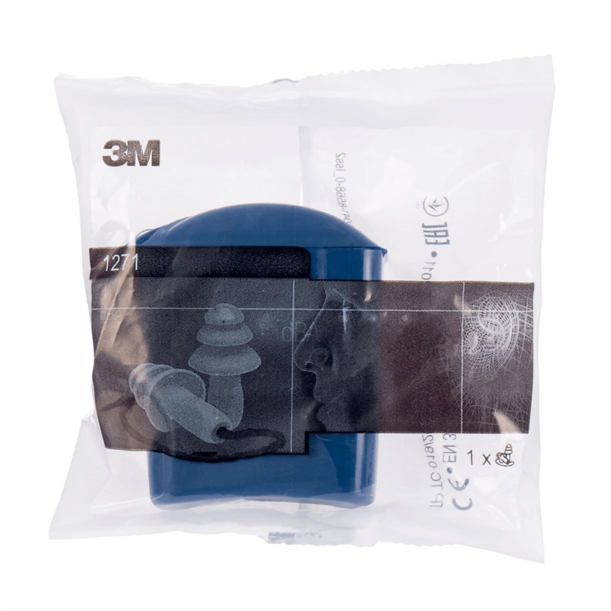 3M™ 1271 Yıkanabilir, Kordonlu ve Kutulu Kulak Tıkacı, 25 dB - 50 Çift