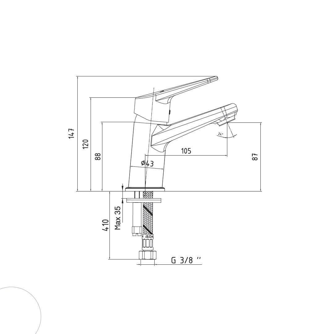 ECA Spylos Lavabo Bataryası Krom 102188125