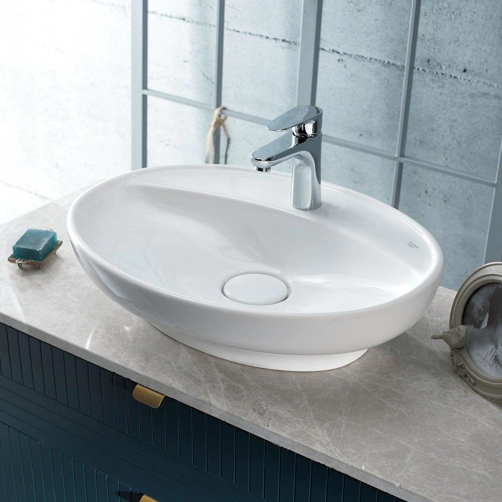 Turkuaz Cerastyle Lal C Serisi  Tezgah Üstü Lavabo 60*45,5 cm