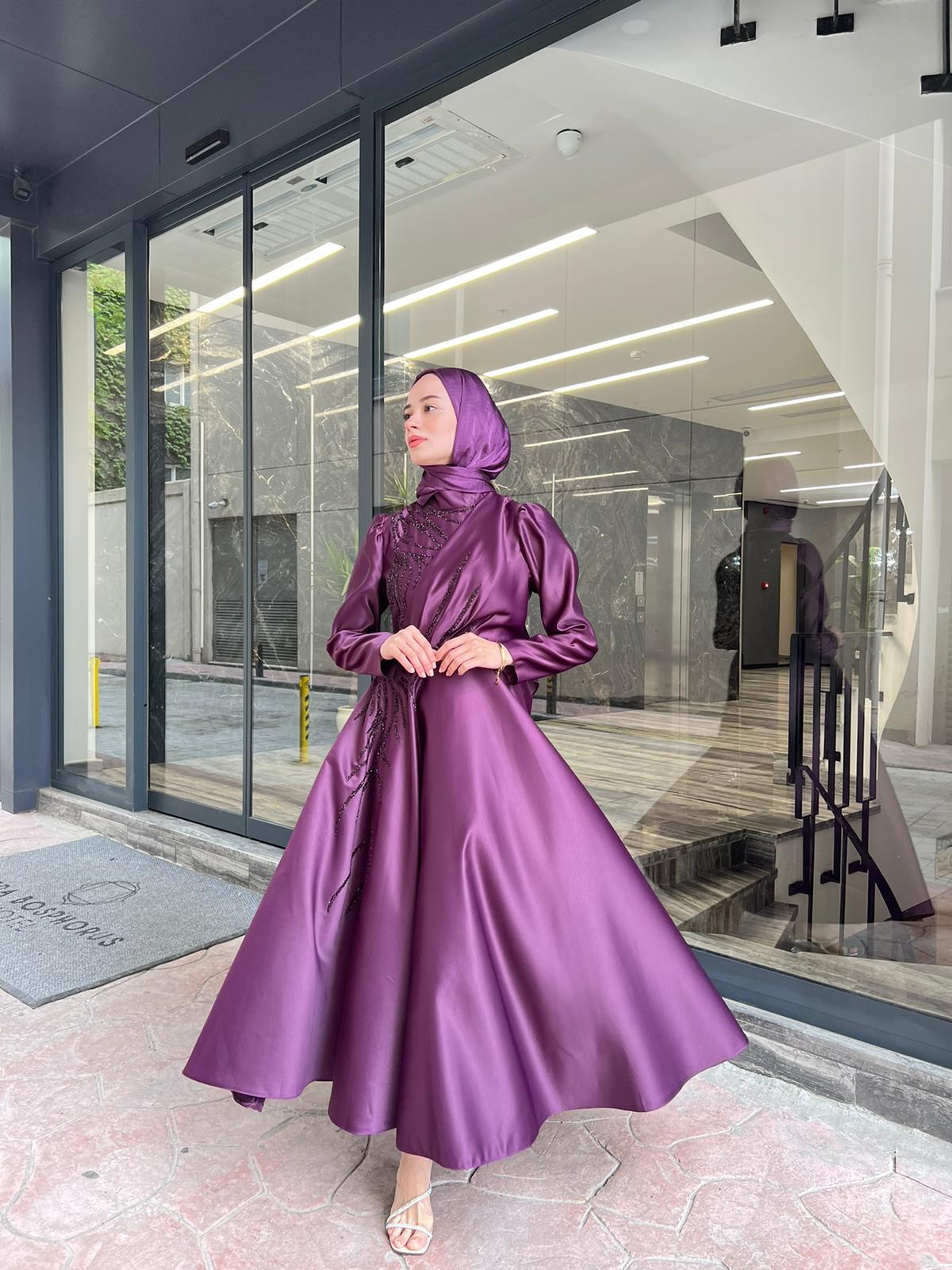 Mila – Mürdüm Abiye Elbise
