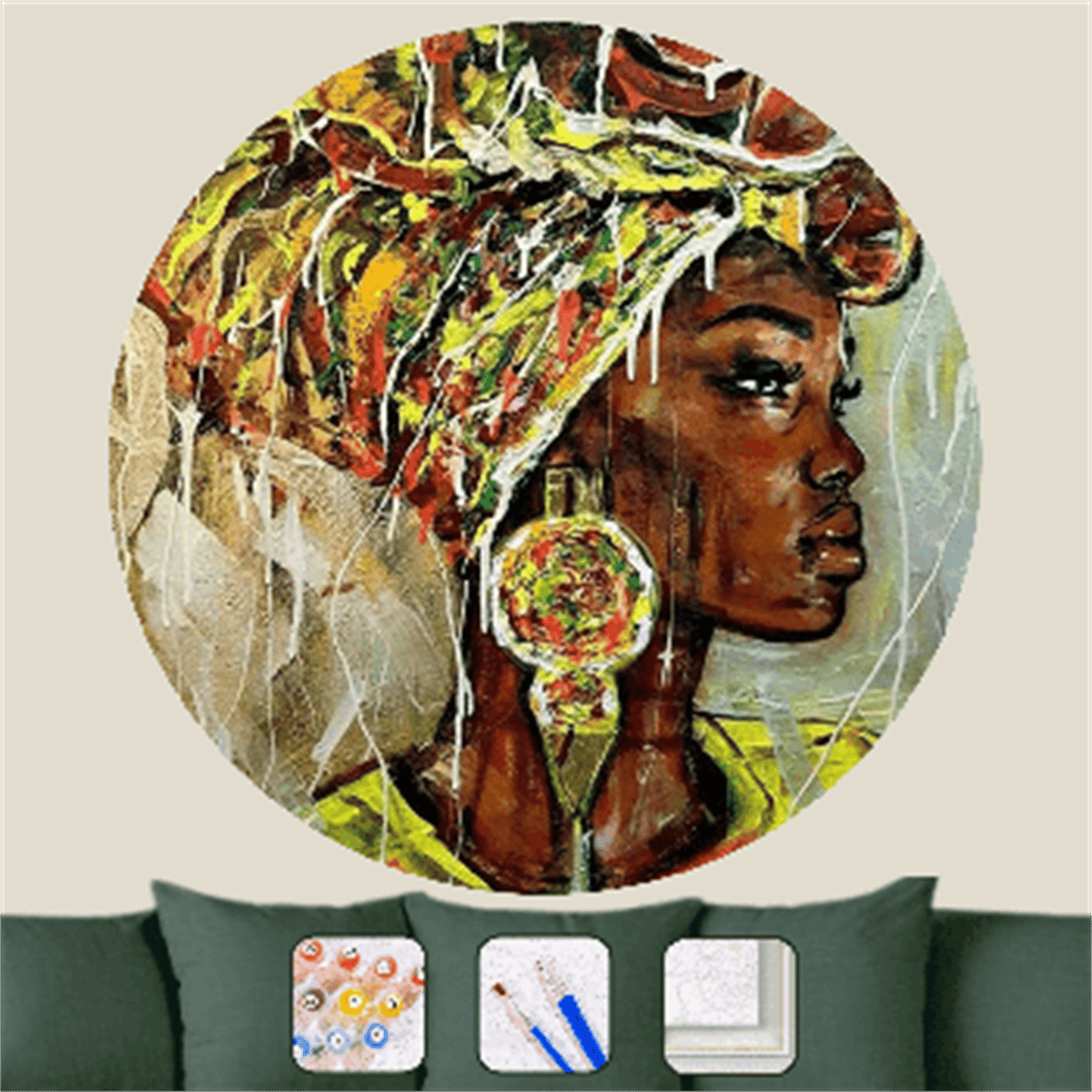 Sayılarla Boyama Seti Yuvarlak Model Afrika 1