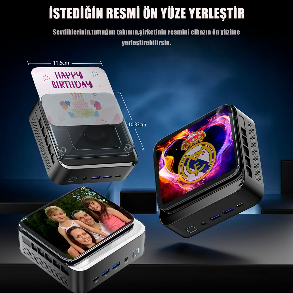 Techstorm Tornado Amd Ryzen 7 7735HS Işlemci 24 GB Ddr5 Ram 1 Tb Nvme Depolama Wifi 6 + 5.2 Bluetooth + 2.5 Gbps Lan Win 11 Pro Mini Pc