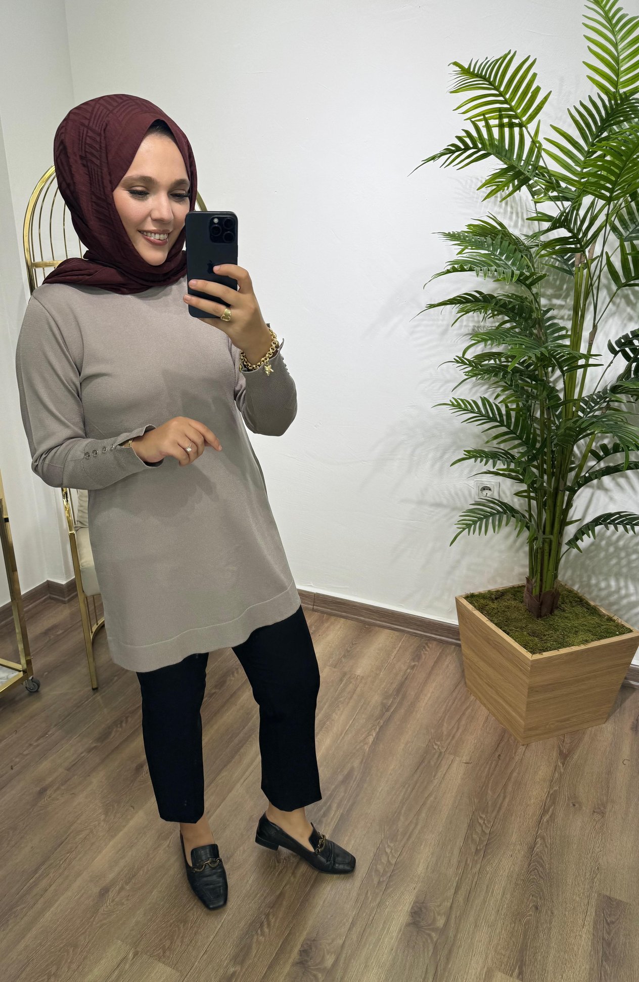 Merserize Triko Tunik Vizon