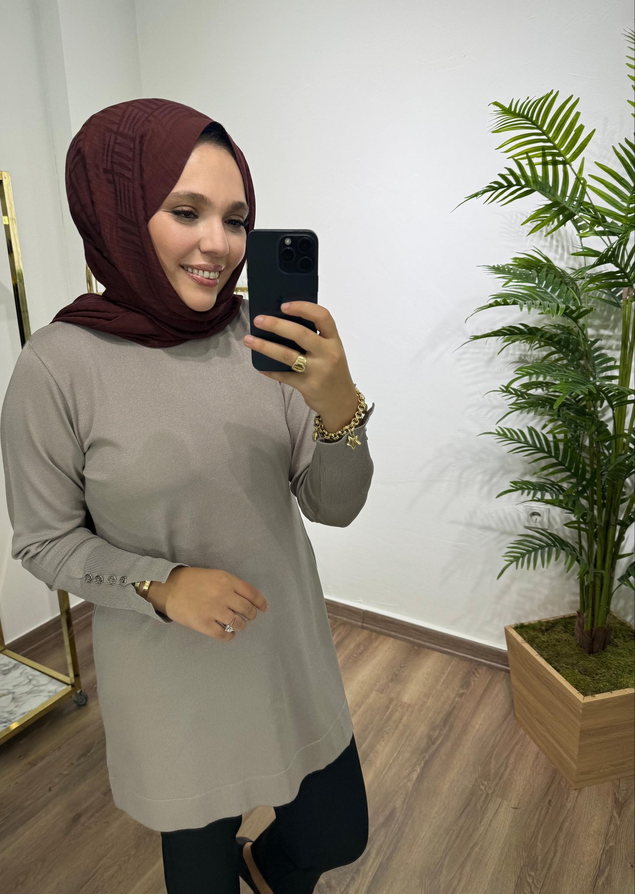 Merserize Triko Tunik Vizon