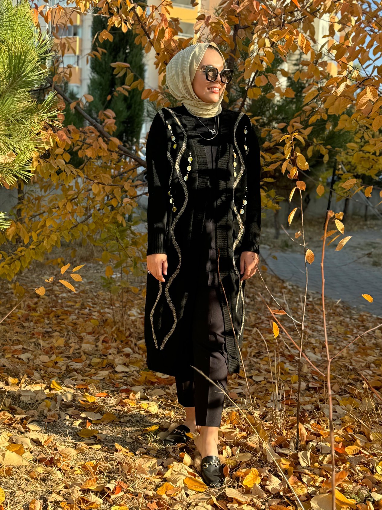 Tam Boy Hırka Siyah