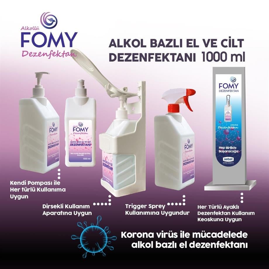 FOMY Alkollü El ve Cİlt Dezenfektanı 1000 ml