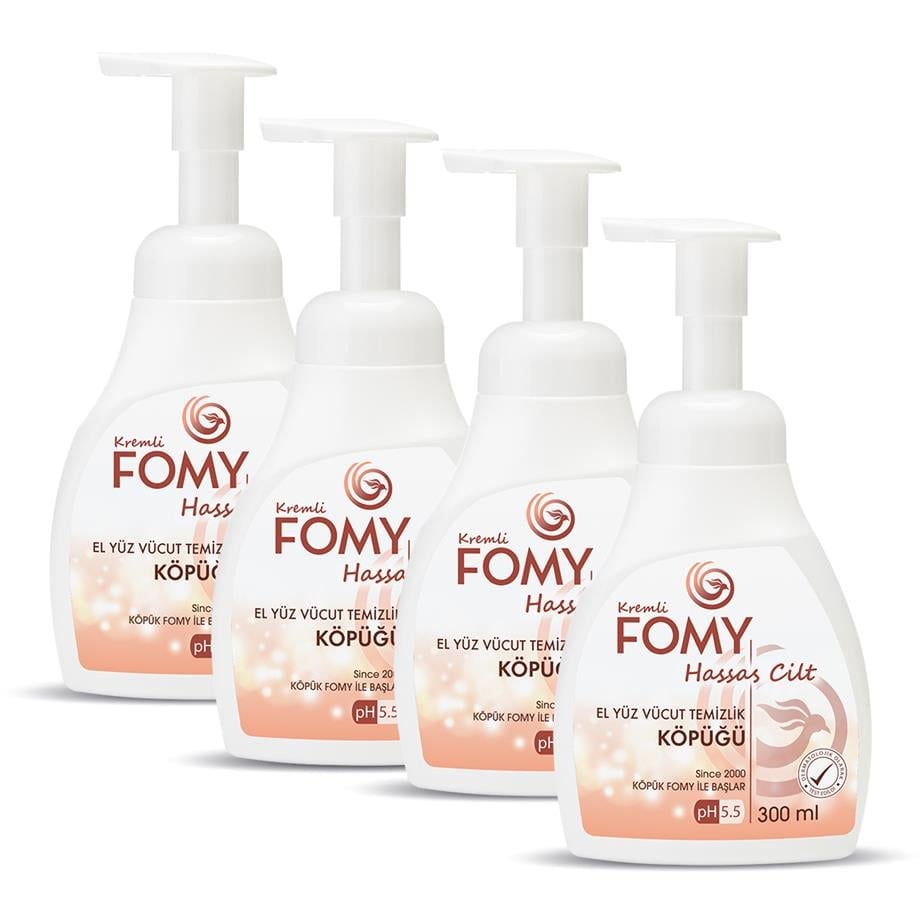 FOMY Hassas Cilt Köpük Sabun El Yüz Vücut 300 ml 4 ADET