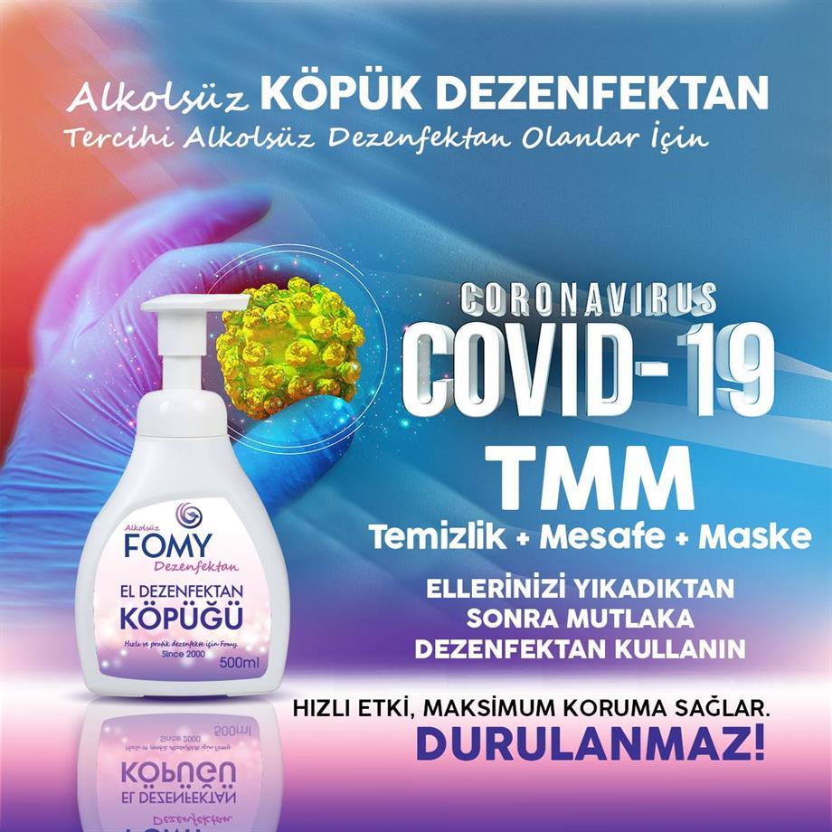 FOMY Köpük Dezenfektan Alkolsüz El ve Cilt Dezenfektan Köpüğü 500 ml