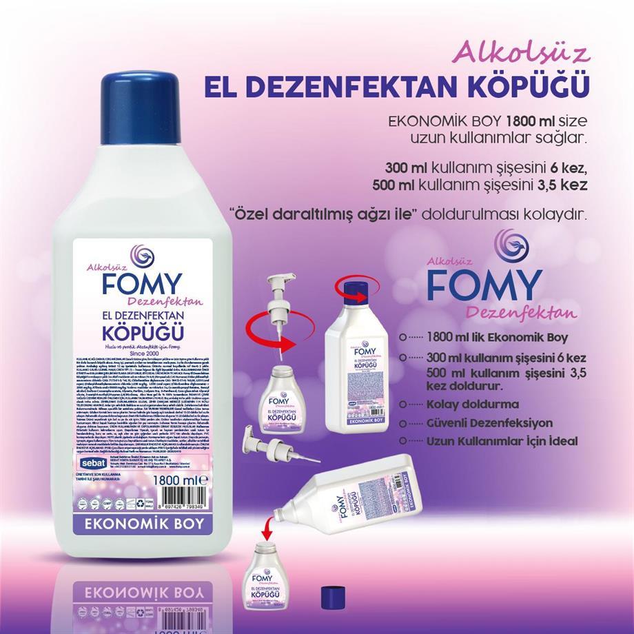 FOMY Köpük Dezenfektan Alkolsüz El ve Cilt Dezenfektan Köpüğü 500 ml