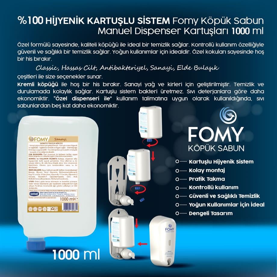 FOMY Sanayi Köpük Sabun 1000 ml