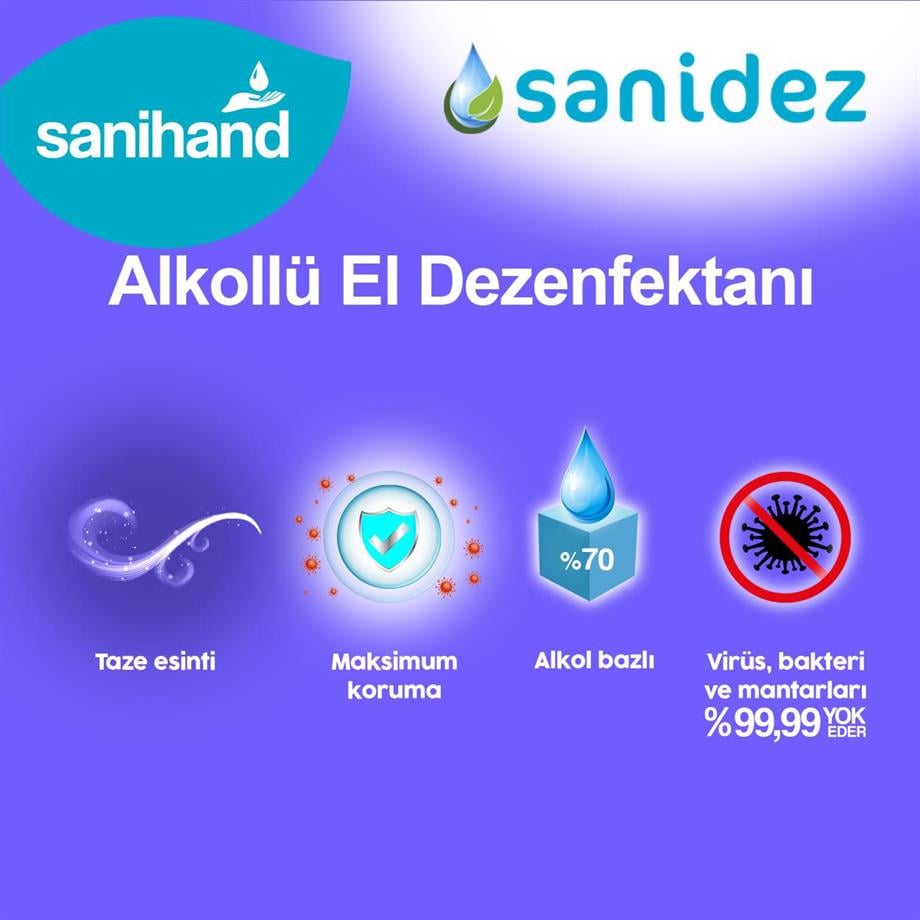 SANİDEZ Sanihand 1 Lt Alkollü El ve Cilt Dezenfektanı