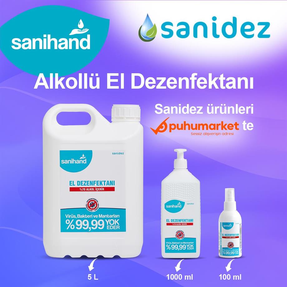 SANİDEZ Sanihand 1 Lt Alkollü El ve Cilt Dezenfektanı