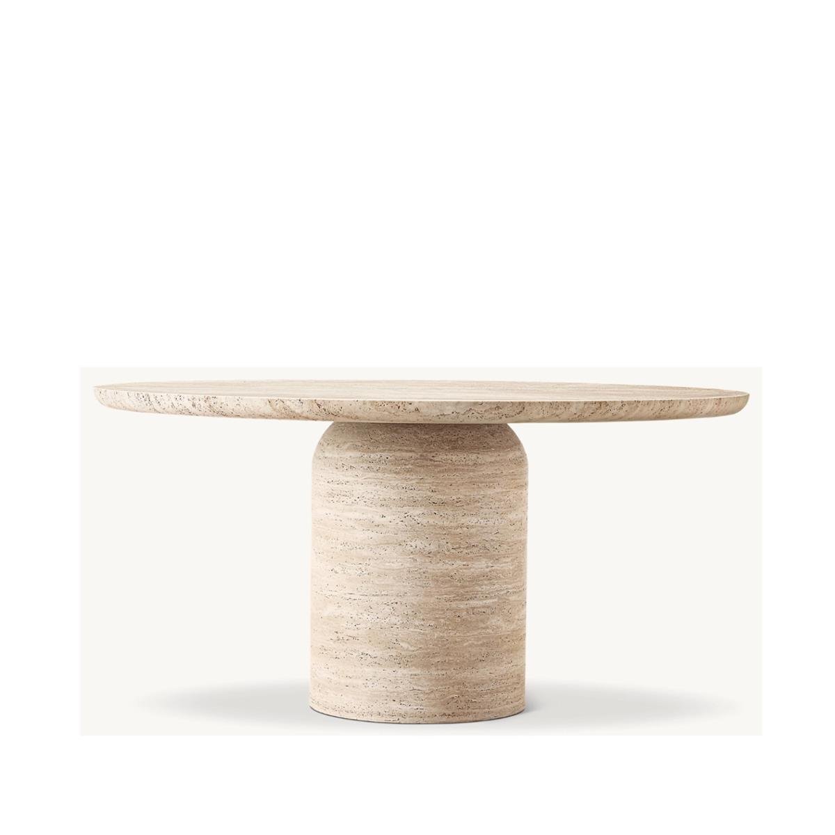 CUPOLA CARVED ROUND DİNİNG TABLE 90X75 CM