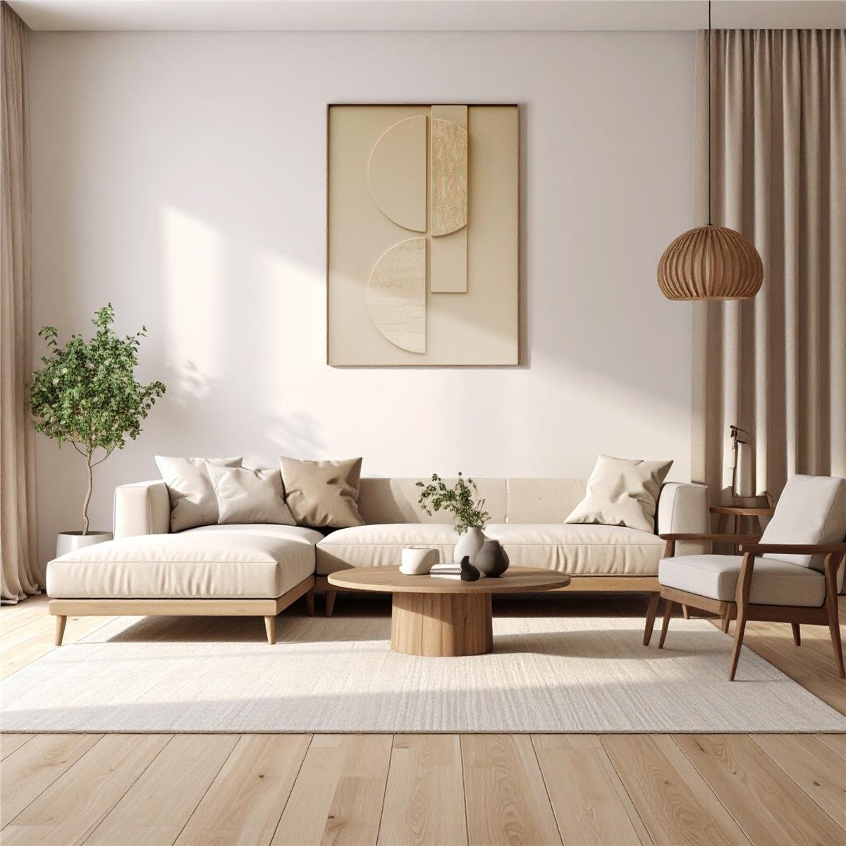 Dekoratif Alçı Tablo 70x100 cm Bej