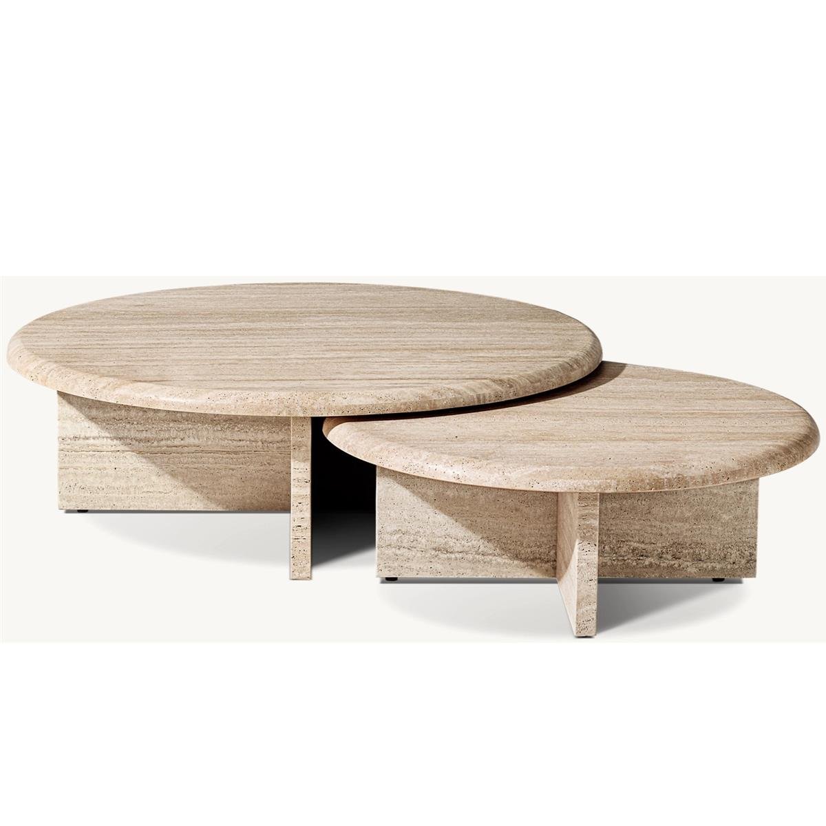 RAVENNA ITALİAN TRAVERTİNE NESTİNG TABLE 90 CM