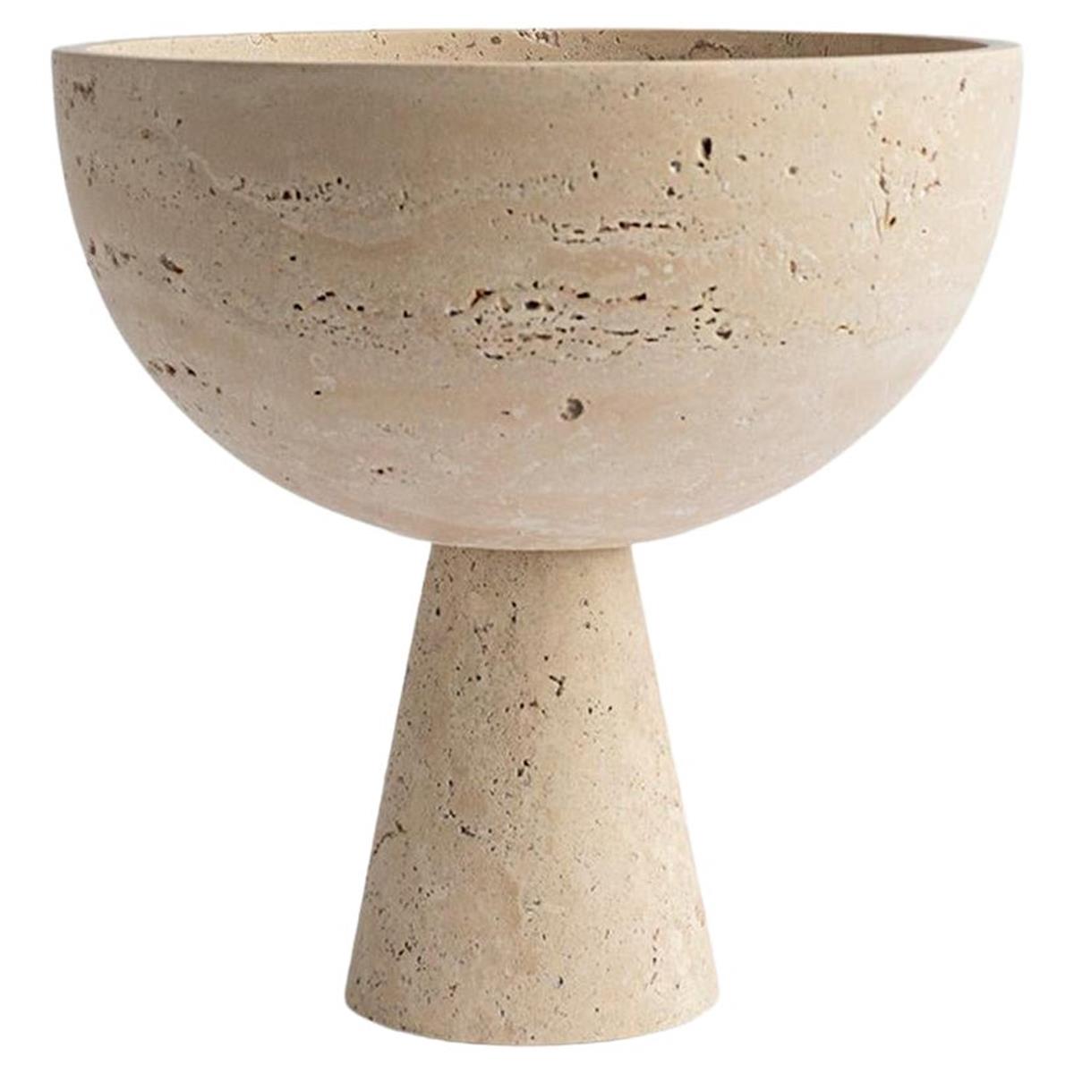 Travertine Pedestal Bowl Xl