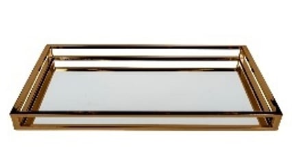 Bronz Dıkdortgen Tepsı  Orta