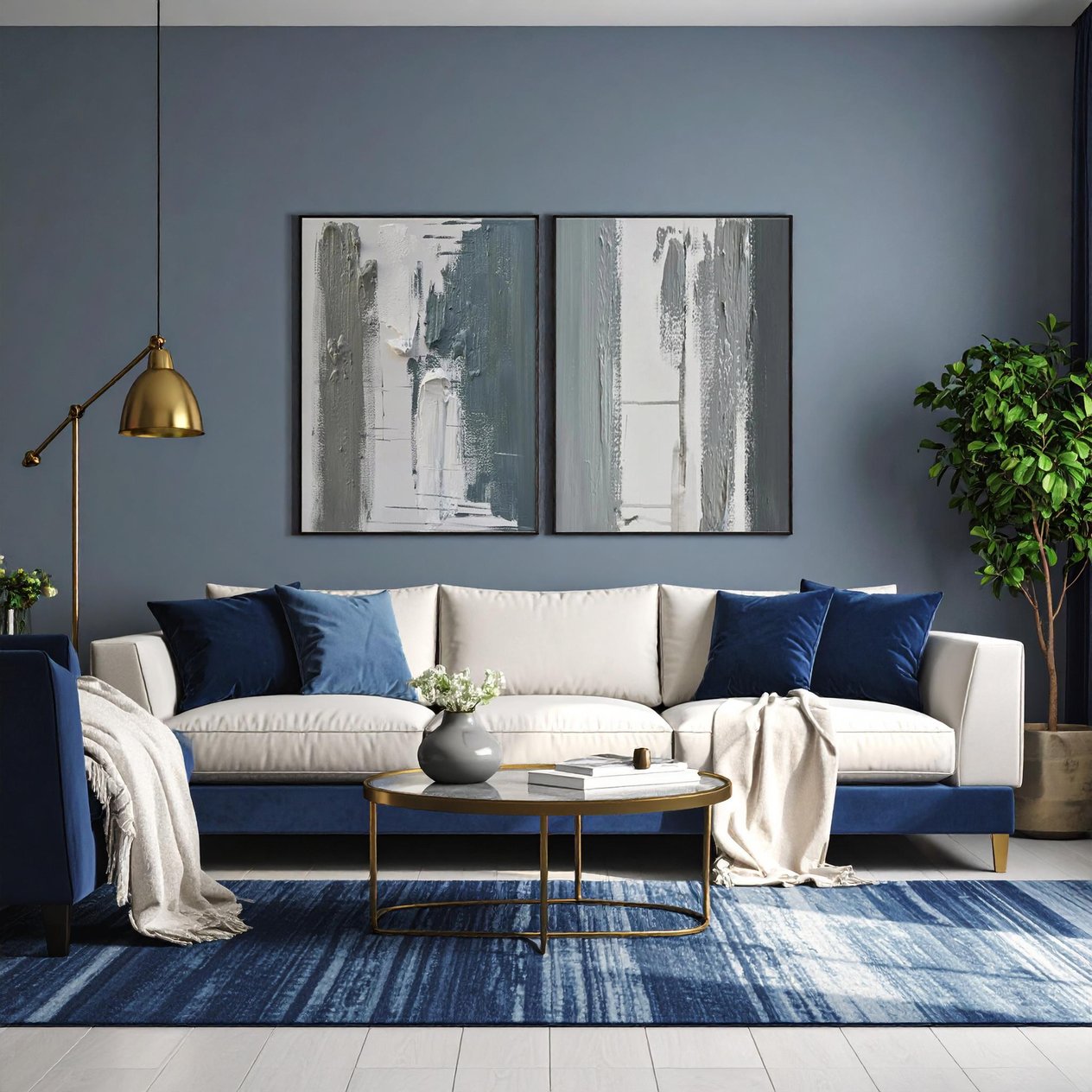 YEŞİL TONLU DESENLER İKİLİ SET YAĞLI BOYA DOKULU TABLO 70X100 CM
