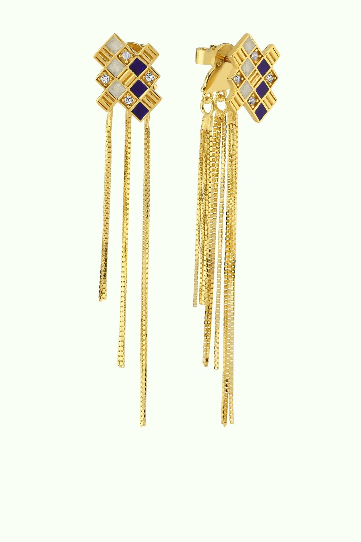 Fusion Allure Earrings with  Chain details