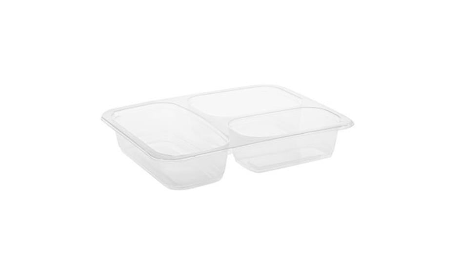 FOLYOTERM ÜÇ BÖLMELİ YEMEK KABI ŞEFFAF 50 Lİ (1 PAKET)