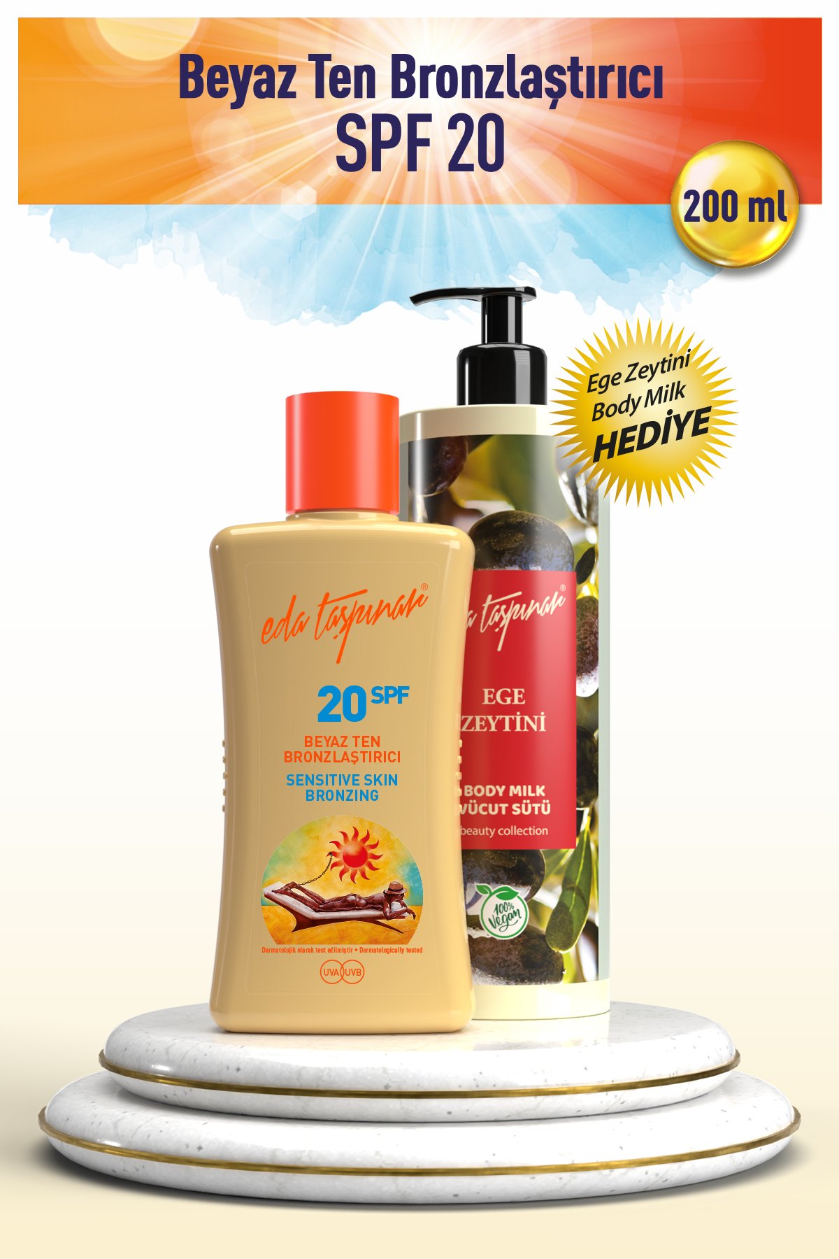 Beyaz Ten Bronzlaştırıcı SPF 20 200 ml