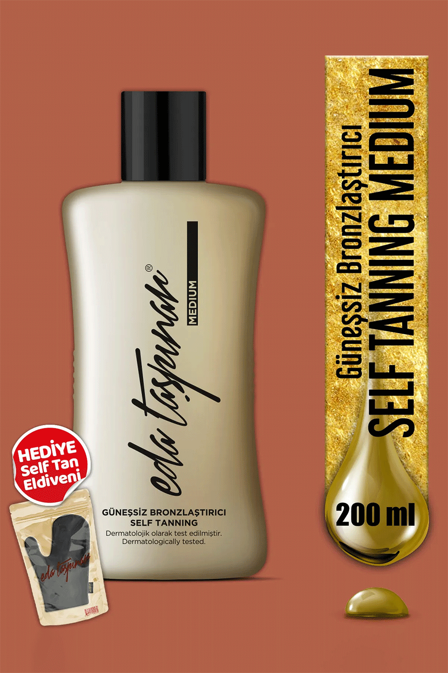 Gold Güneşsiz Bronzlaştırıcı Losyon Self Tanning - Hızlı Bronzlaşma 200ml.