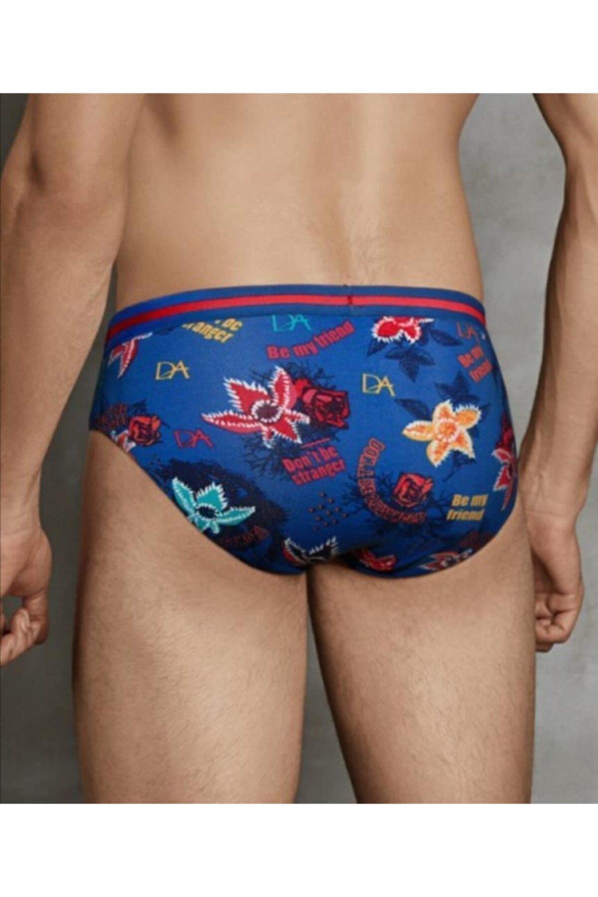 Yapraklı Yazılı Modal Pamuklu Erkek Slip Külot 1381