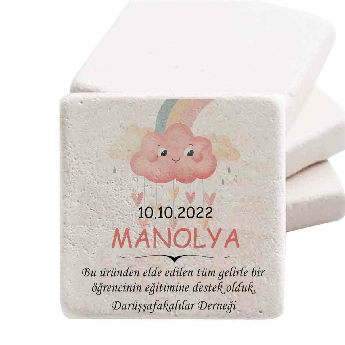 Bebek Şekeri Magnet Kişiye Özel Doğal Taş Magnet Bulut