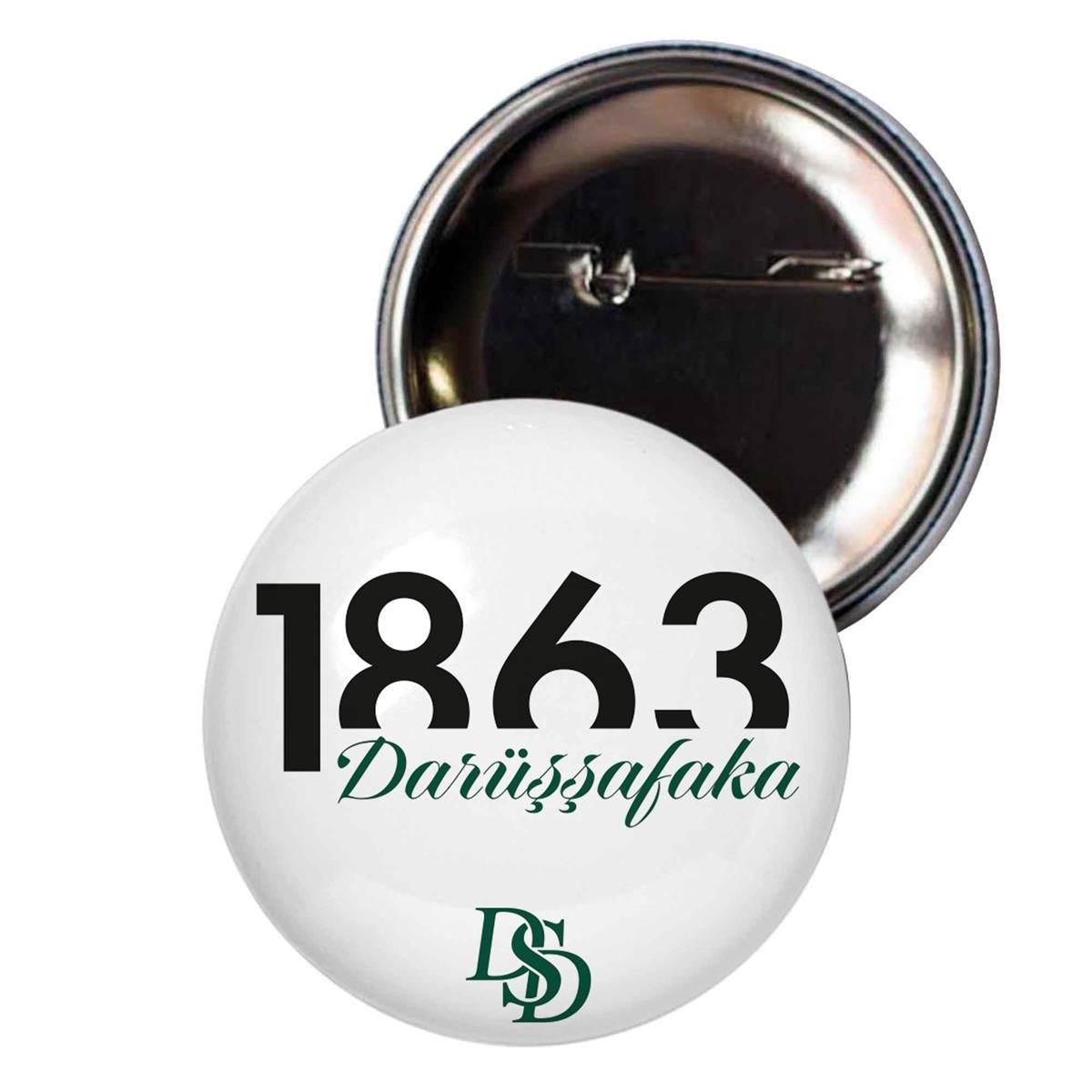 Darüşşafaka 1863 Beyaz Baskılı İğneli Çanta Rozeti